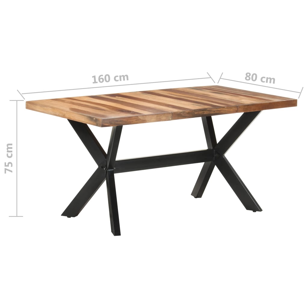 vidaXL Masă de bucătărie, 160x80x75 cm, lemn masiv cu finisaj miere vidaXL Masă de bucătărie, 160x80x75 cm, lemn masiv cu finisaj miere