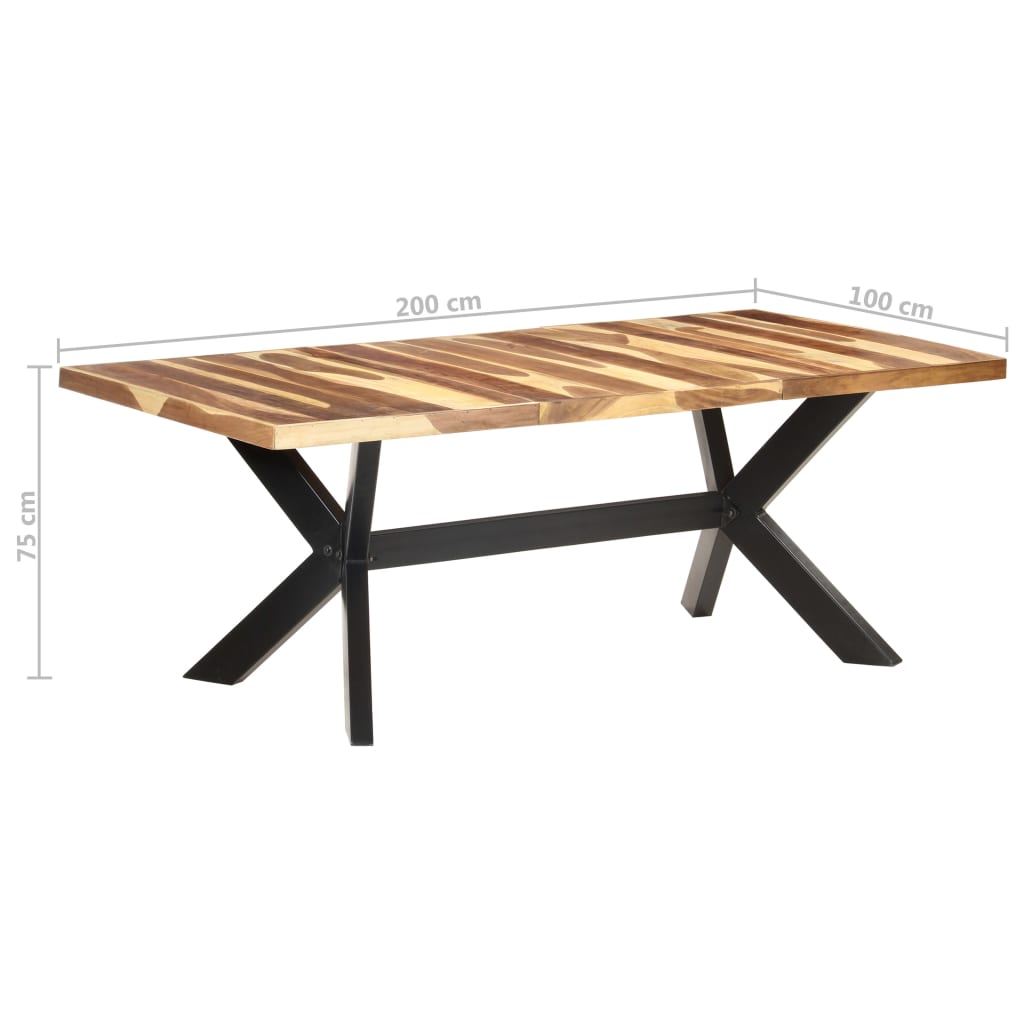 vidaXL Masă bucătărie, 200x100x75 cm, lemn masiv cu finisaj miere vidaXL Masă bucătărie, 200x100x75 cm, lemn masiv cu finisaj miere