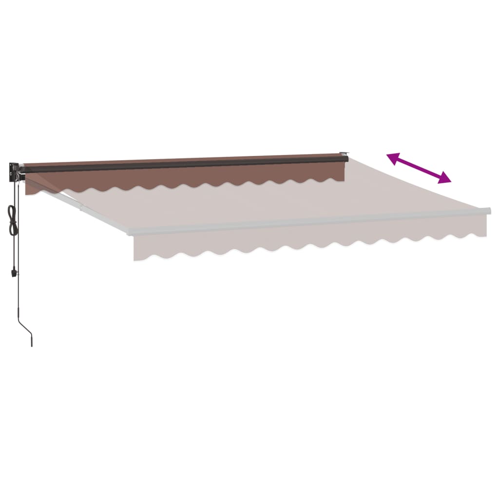 vidaXL Copertina retractabilă automat, maro, 350x250 cm
