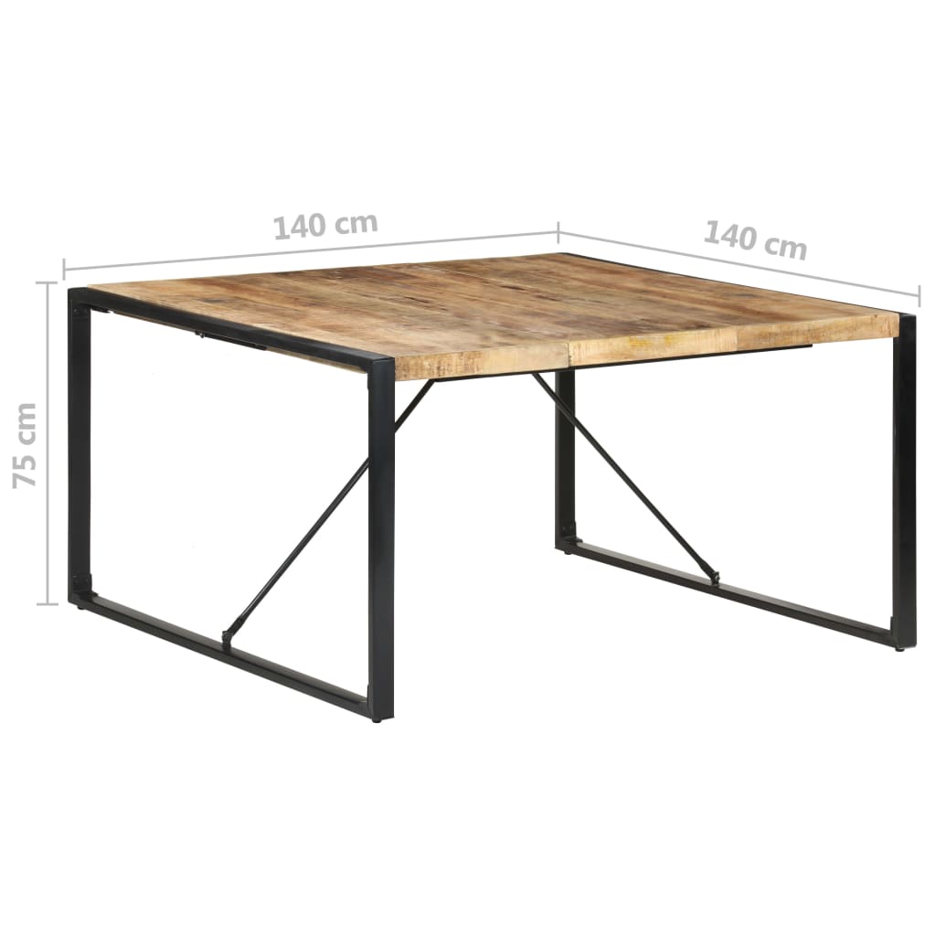 vidaXL Masă de bucătărie, 140x140x75 cm, lemn de mango nefinisat vidaXL Masă de bucătărie, 140x140x75 cm, lemn de mango nefinisat
