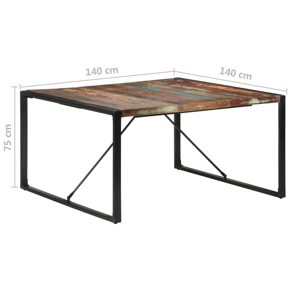 vidaXL Masă de bucătărie, 140x140x75 cm, lemn masiv reciclat vidaXL Masă de bucătărie, 140x140x75 cm, lemn masiv reciclat