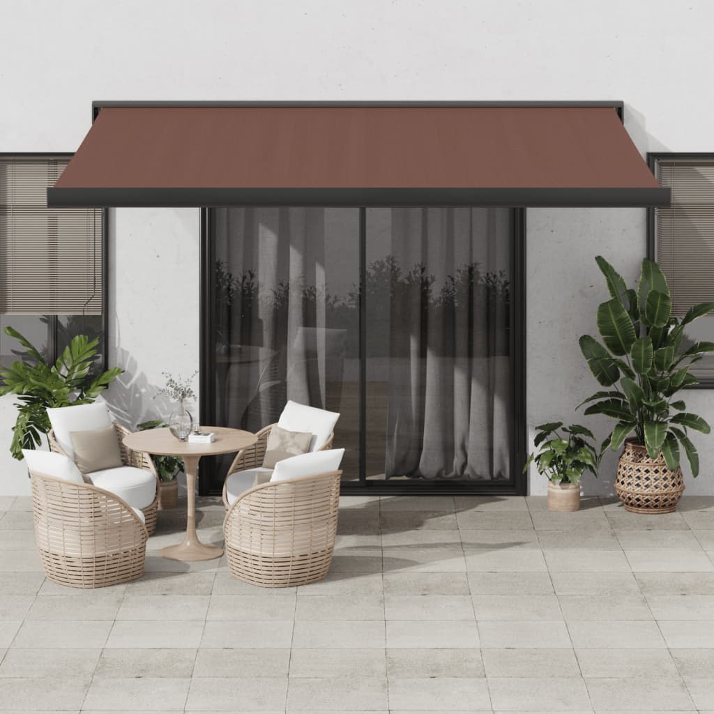 vidaXL Copertină retractabilă automat, maro, 400x300 cm
