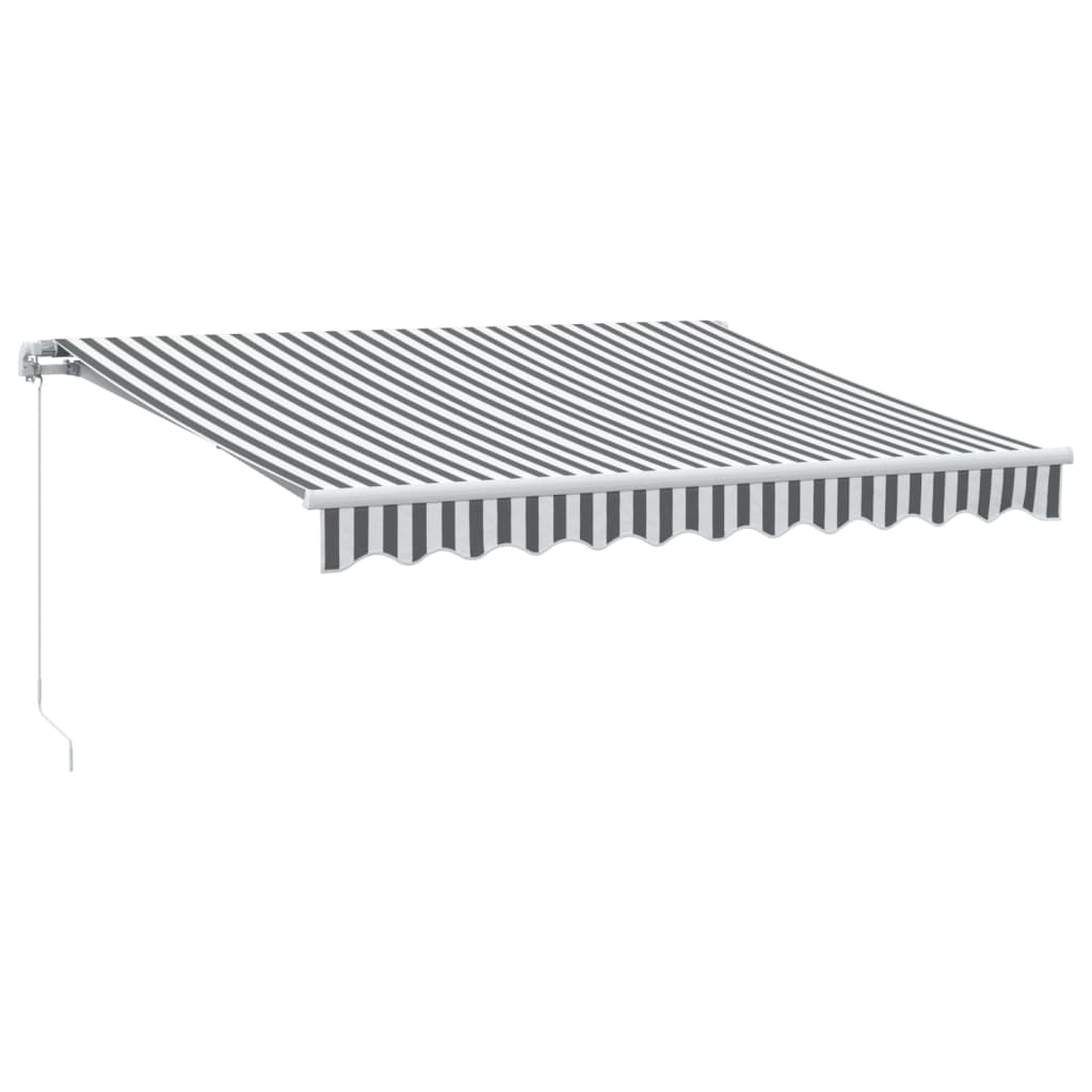 vidaXL Copertină retractabilă manual cu LED, antracit/alb, 300x250 cm