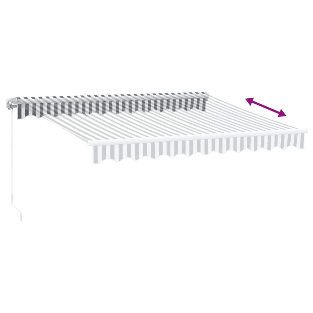 vidaXL Copertină retractabilă manual cu LED, antracit/alb, 300x250 cm