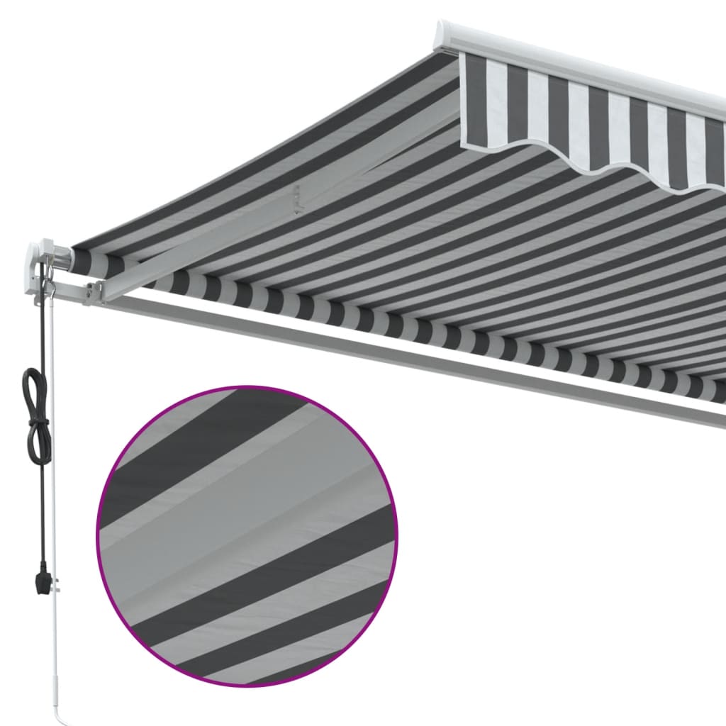 vidaXL Copertină retractabilă automat, antracit/alb, 300x250 cm