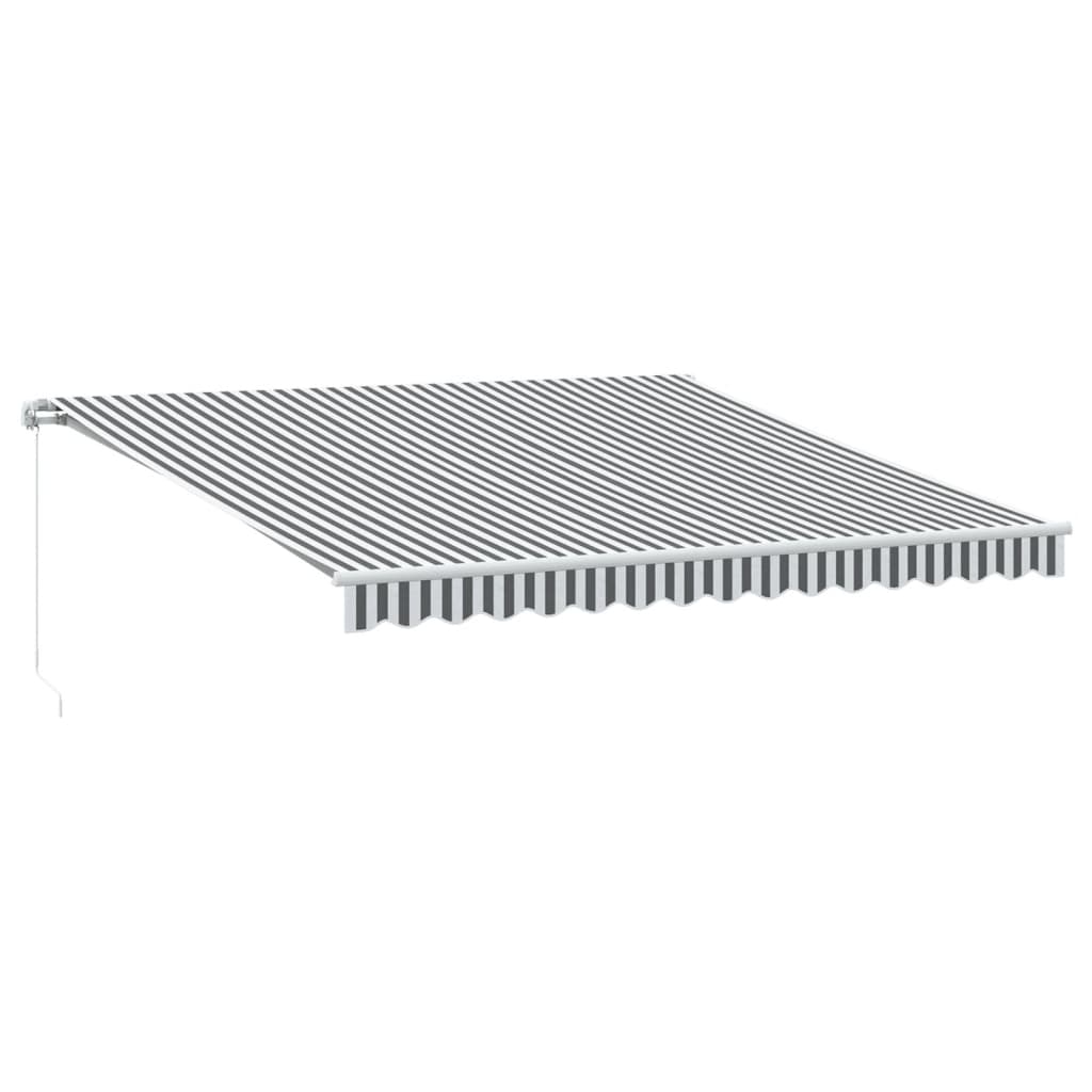 vidaXL Copertină retractabilă manual cu LED, antracit/alb, 400x300 cm