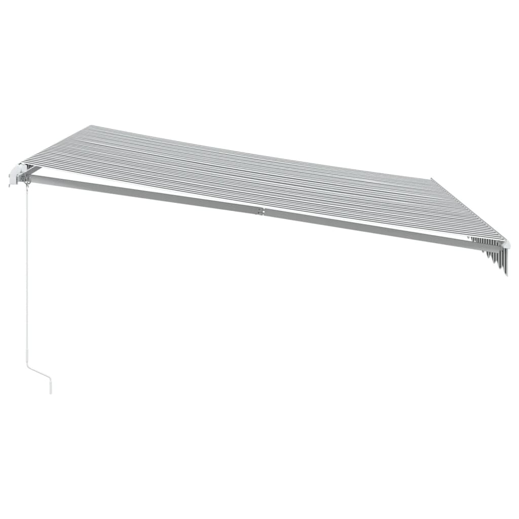 vidaXL Copertină retractabilă manual cu LED, antracit/alb, 400x300 cm