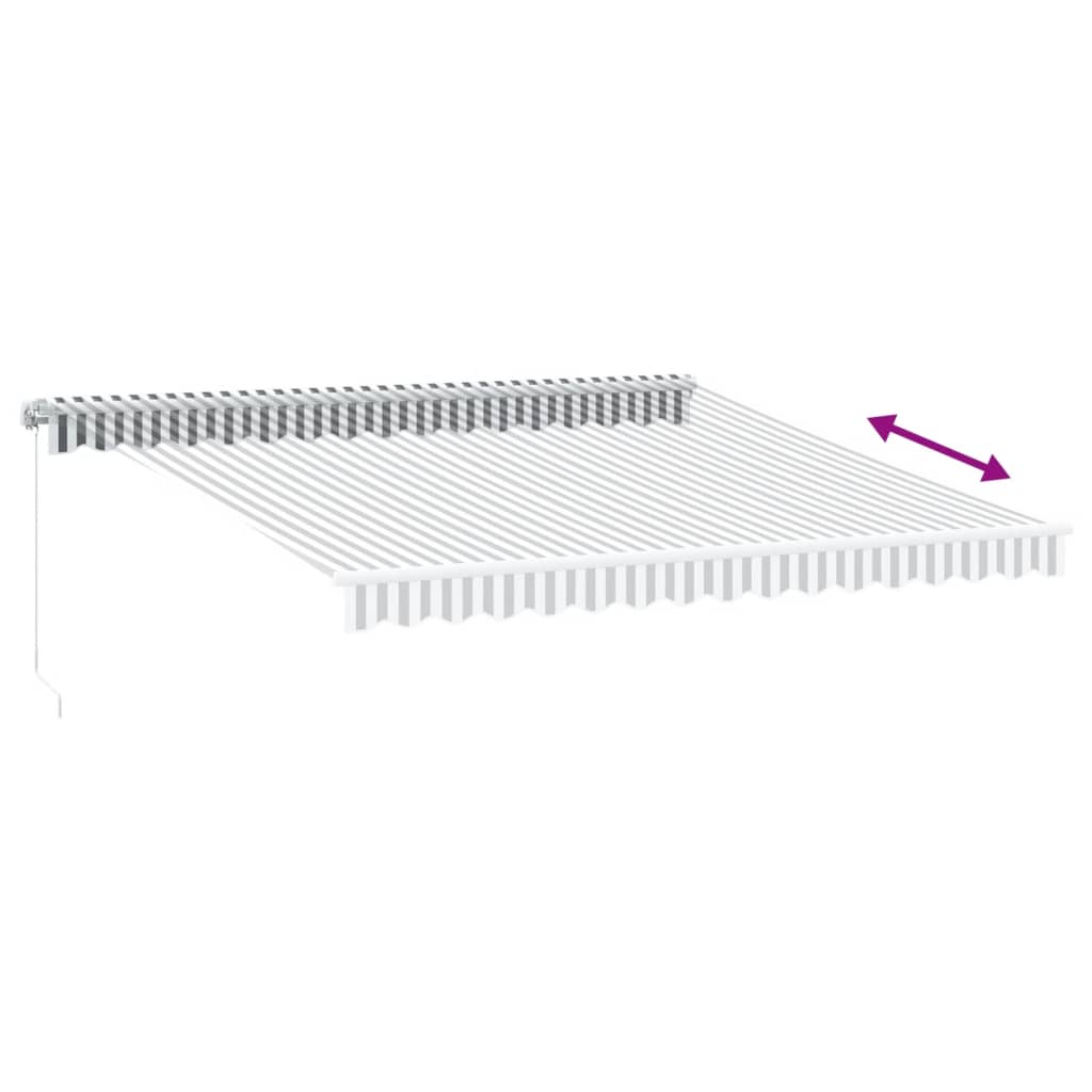 vidaXL Copertină retractabilă manual cu LED, antracit/alb, 400x300 cm