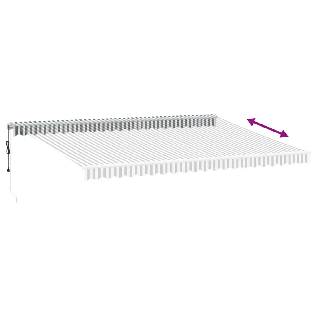 vidaXL Copertină retractabilă automat cu LED, antracit/alb, 500x300 cm