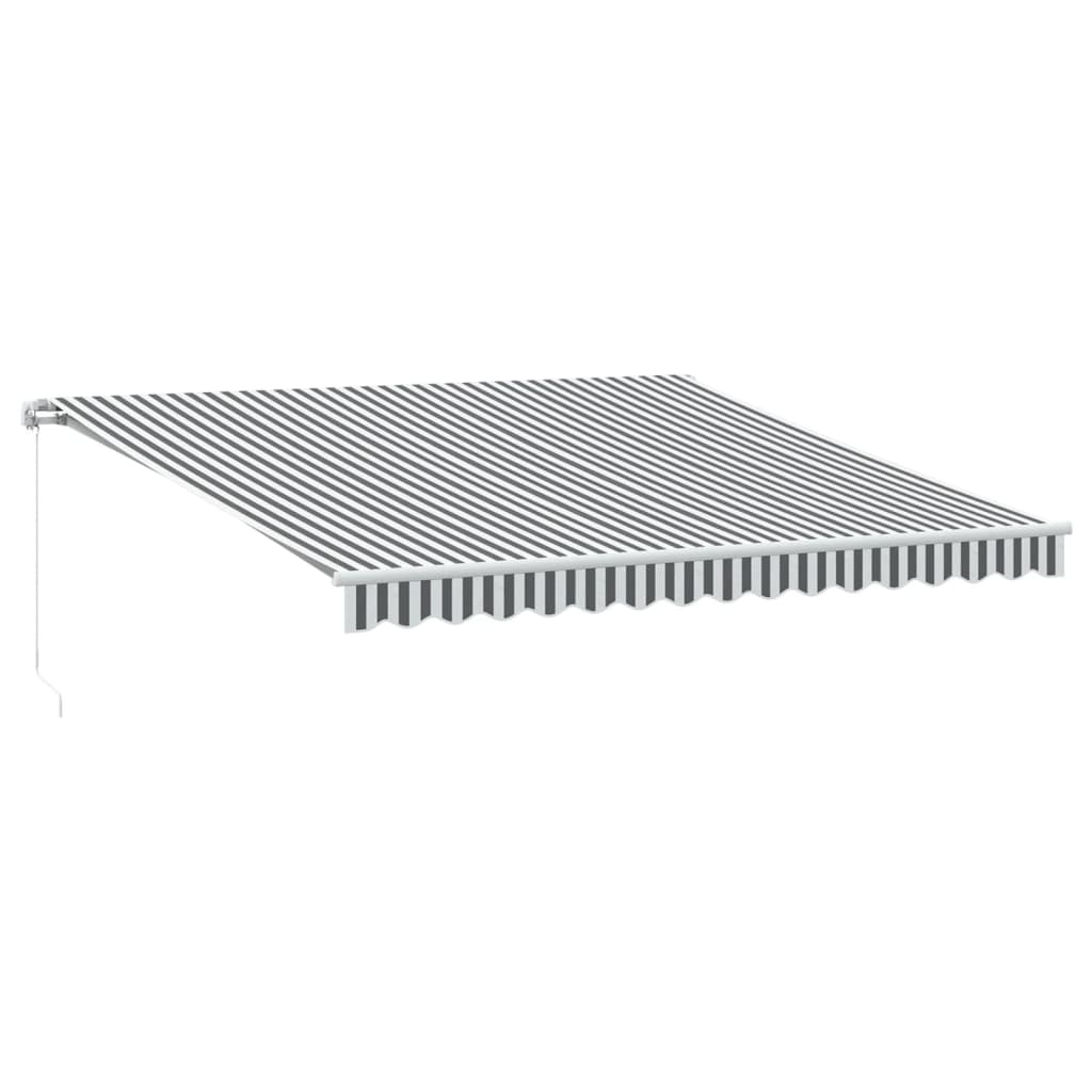 vidaXL Copertină retractabilă manual, antracit/alb, 400x350 cm