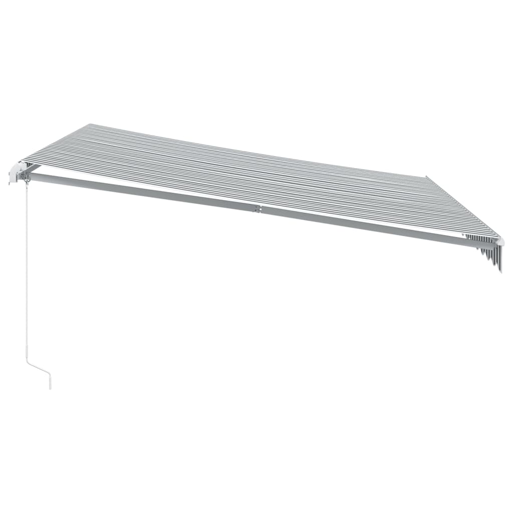 vidaXL Copertină retractabilă manual cu LED, antracit/alb, 400x350 cm