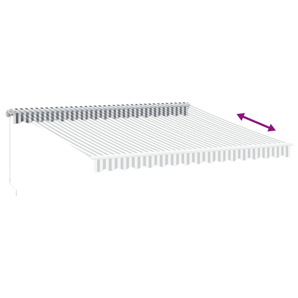 vidaXL Copertină retractabilă manual cu LED, antracit/alb, 400x350 cm