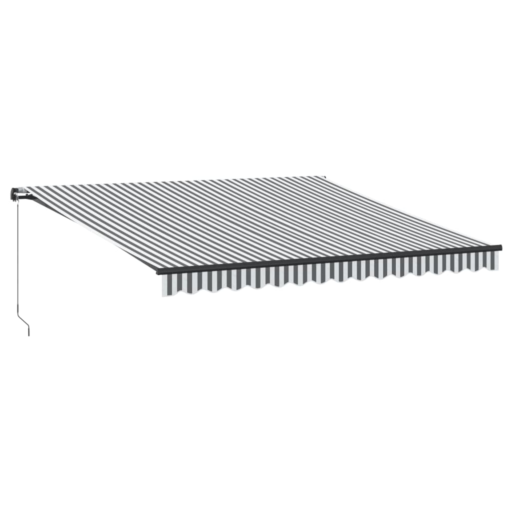 vidaXL Copertină retractabilă manual cu LED, antracit/alb, 400x350 cm