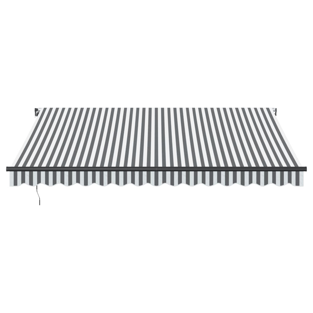 vidaXL Copertină retractabilă manual cu LED, antracit/alb, 400x350 cm