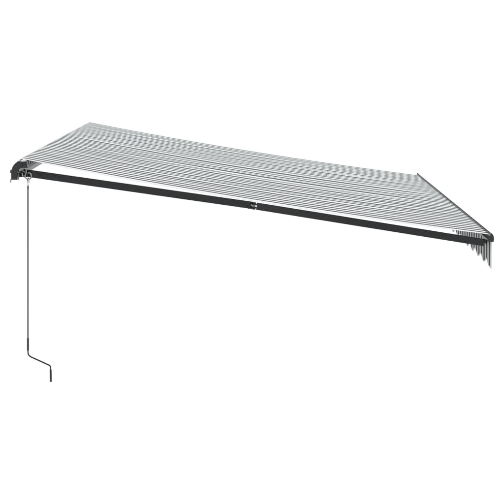 vidaXL Copertină retractabilă manual cu LED, antracit/alb, 400x350 cm
