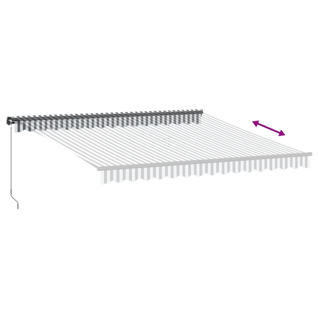 vidaXL Copertină retractabilă manual cu LED, antracit/alb, 400x350 cm