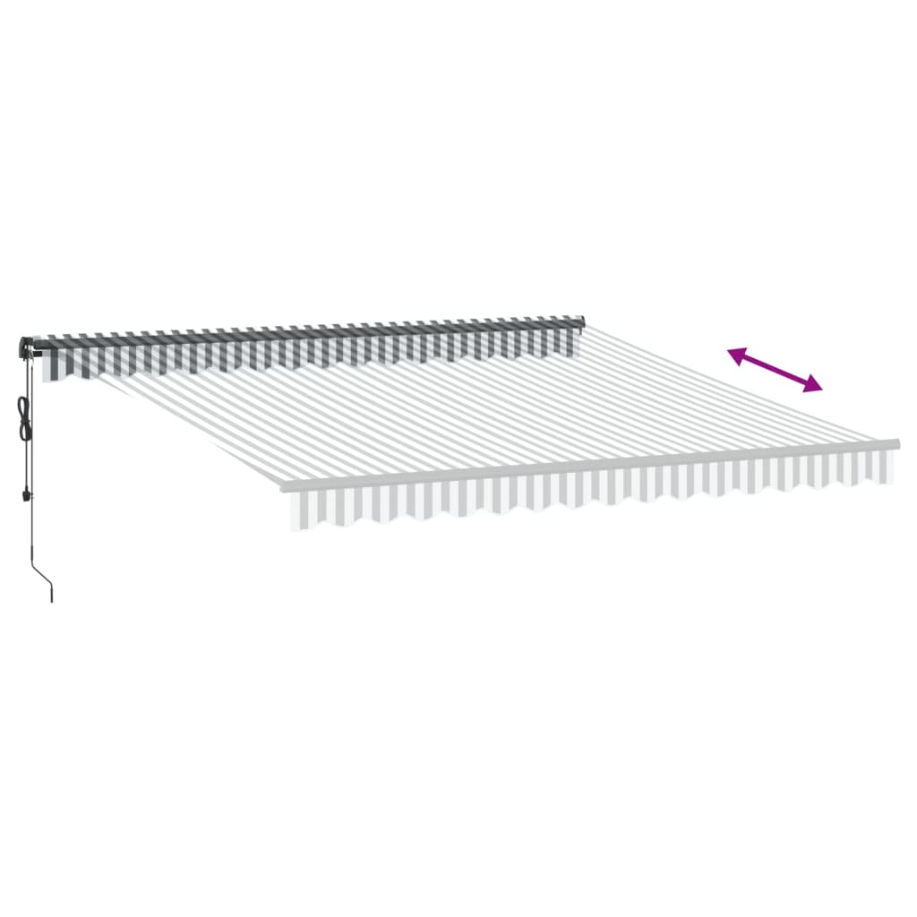 vidaXL Copertină retractabilă automat, antracit/alb, 400x350 cm