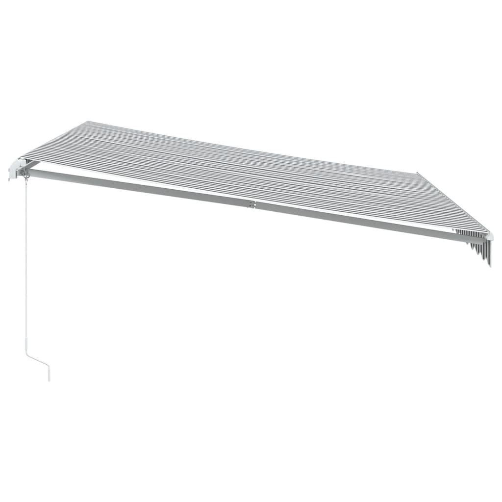 vidaXL Copertină retractabilă manual, antracit/alb, 400x300 cm