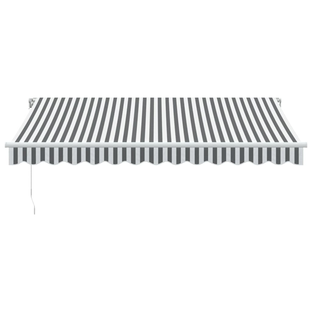 vidaXL Copertină retractabilă manual, antracit/alb, 350x250 cm