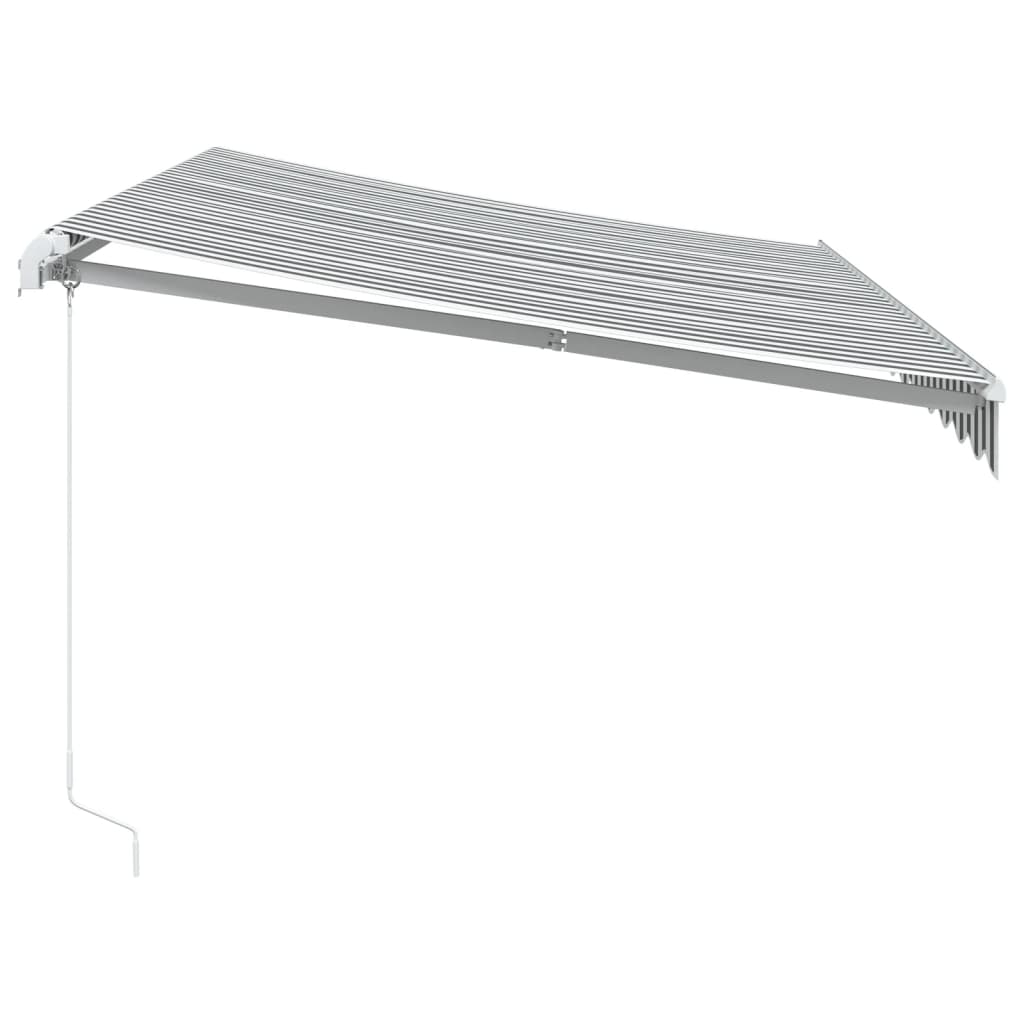 vidaXL Copertină retractabilă manual, antracit/alb, 350x250 cm