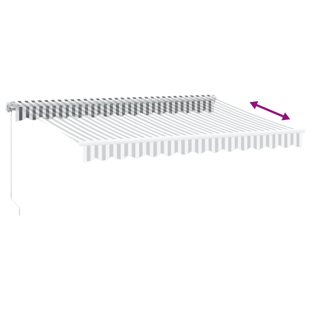 vidaXL Copertină retractabilă manual, antracit/alb, 350x250 cm