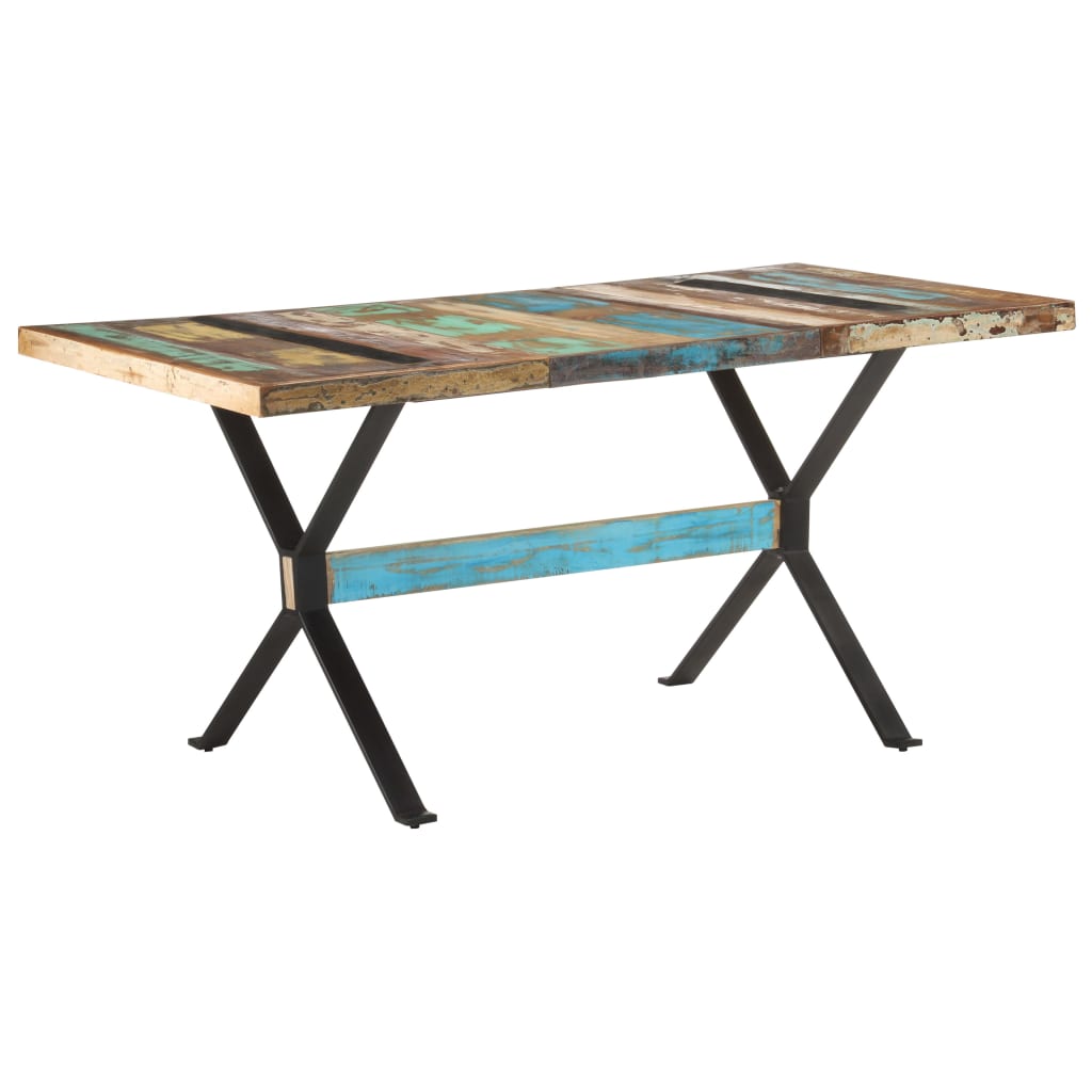 vidaXL Masă de bucătărie, 160x80x76 cm, lemn masiv reciclat vidaXL Masă de bucătărie, 160x80x76 cm, lemn masiv reciclat