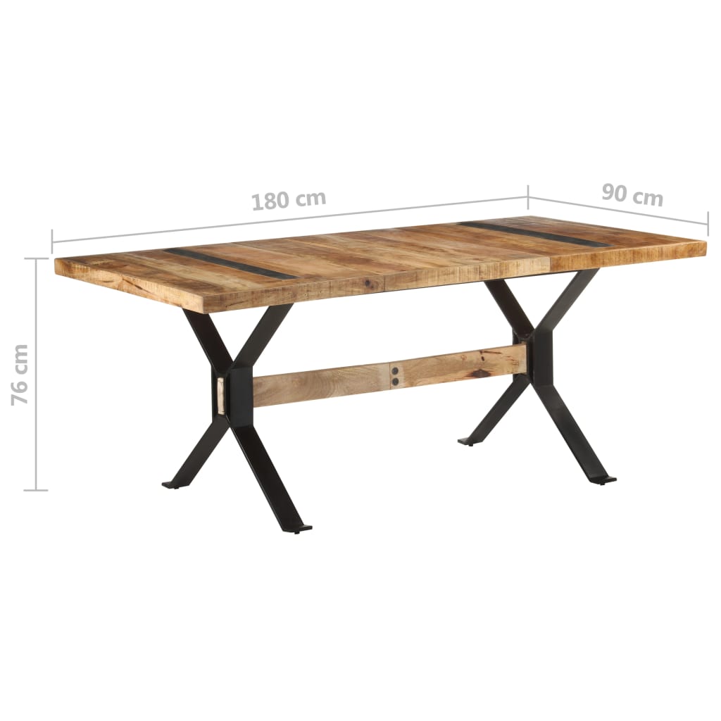 vidaXL Masă de bucătărie, 180x90x76 cm, lemn de mango nefinisat vidaXL Masă de bucătărie, 180x90x76 cm, lemn de mango nefinisat