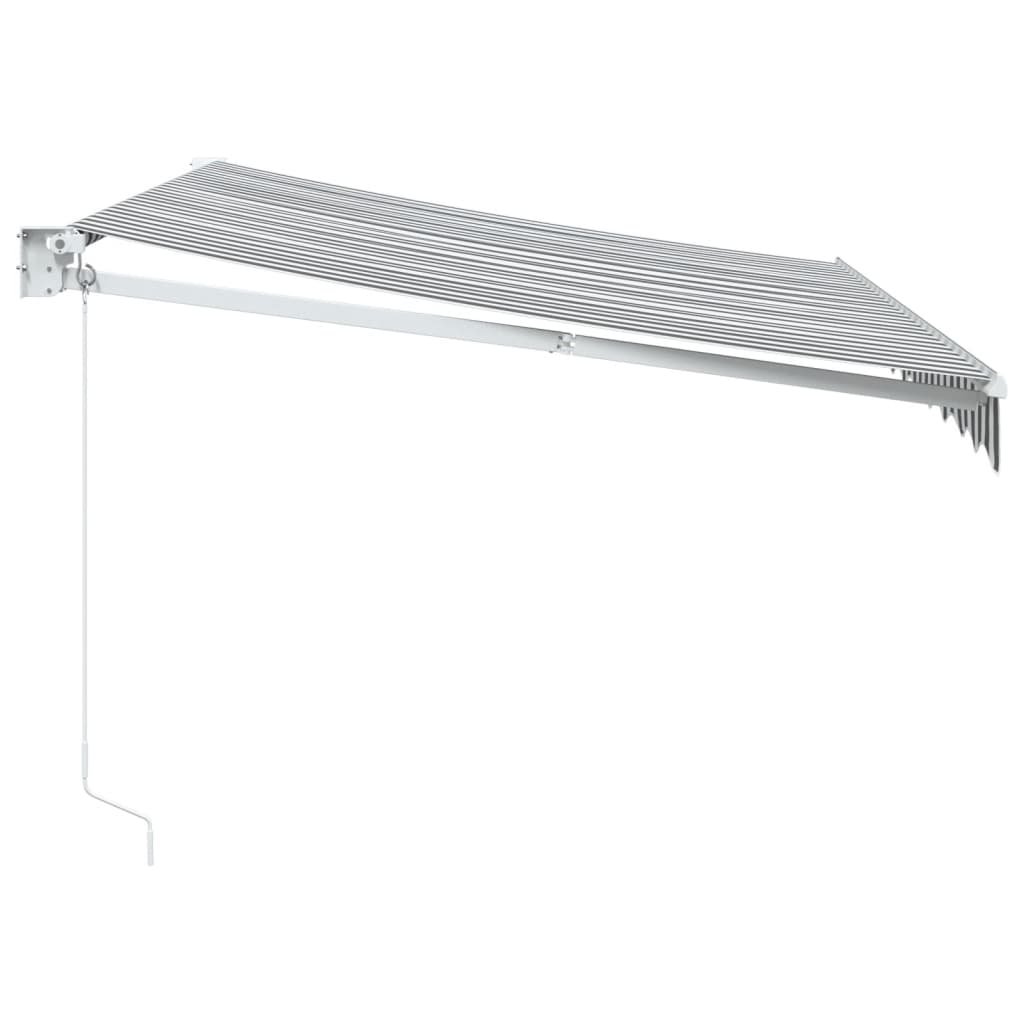 vidaXL Copertină retractabilă antracit/alb, 3x2,5 m, textil/aluminiu