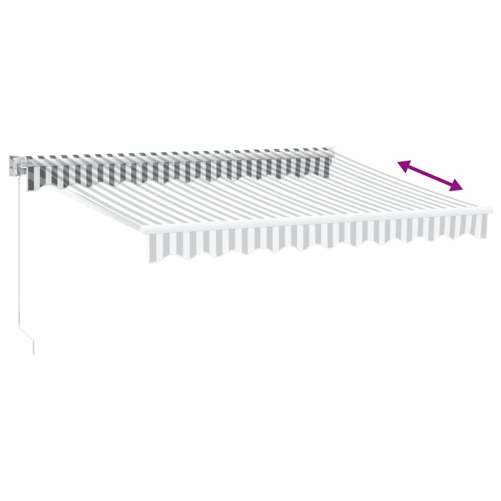 vidaXL Copertină retractabilă antracit/alb, 3x2,5 m, textil/aluminiu