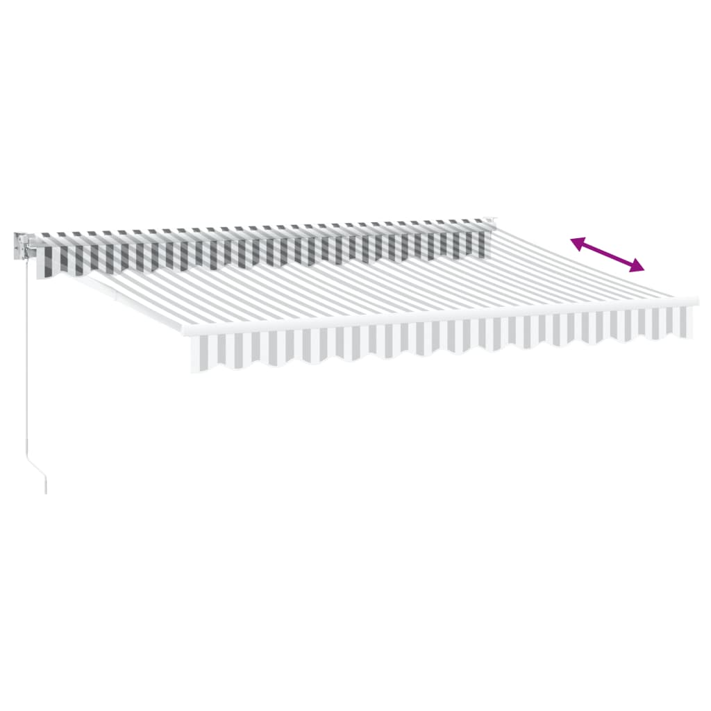 vidaXL Copertină retractabilă antracit/alb, 3,5x2,5 m, textil/aluminiu vidaXL Copertină retractabilă antracit/alb, 3,5x2,5 m, textil/aluminiu