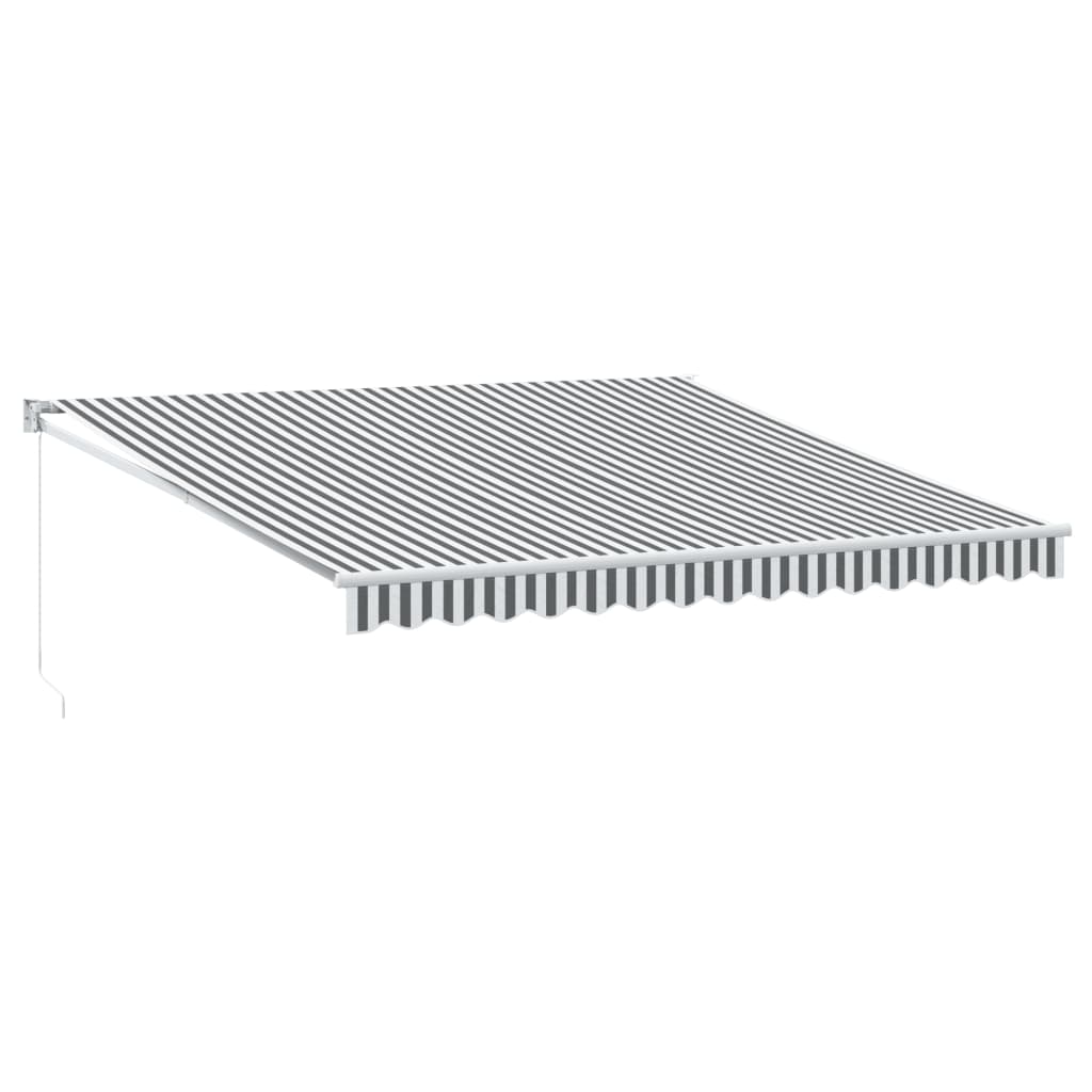vidaXL Copertina retractabilă antracit & alb 4x3m țesătură și aluminiu vidaXL Copertina retractabilă antracit & alb 4x3m țesătură și aluminiu