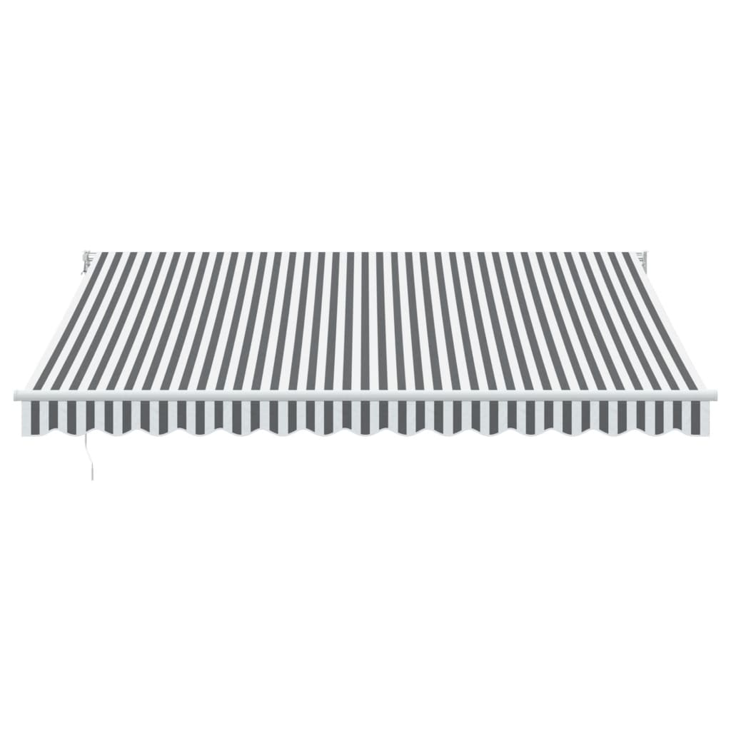 vidaXL Copertina retractabilă antracit & alb 4x3m țesătură și aluminiu vidaXL Copertina retractabilă antracit & alb 4x3m țesătură și aluminiu