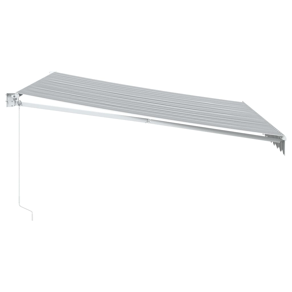 vidaXL Copertina retractabilă antracit & alb 4x3m țesătură și aluminiu vidaXL Copertina retractabilă antracit & alb 4x3m țesătură și aluminiu