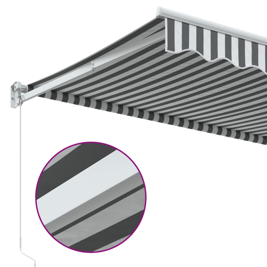 vidaXL Copertina retractabilă antracit & alb 4x3m țesătură și aluminiu vidaXL Copertina retractabilă antracit & alb 4x3m țesătură și aluminiu