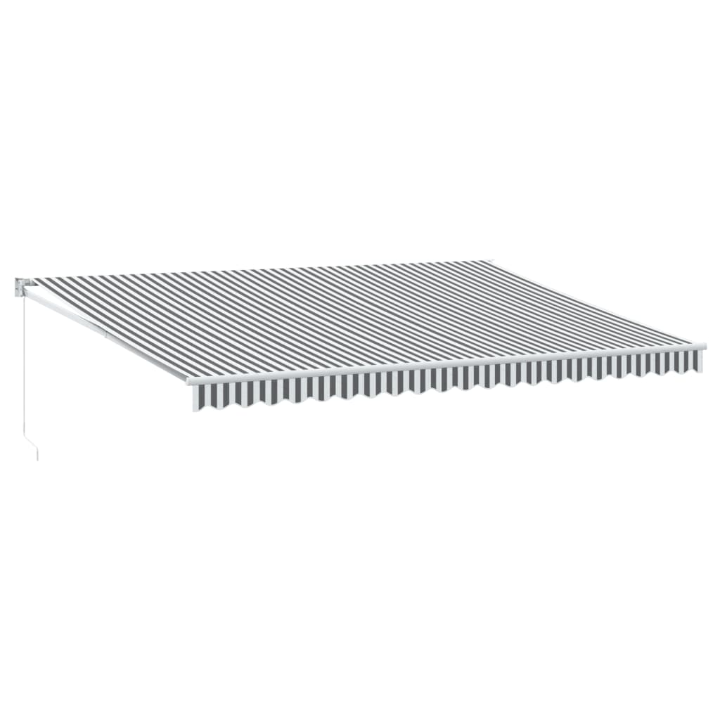 vidaXL Copertină retractabilă antracit/alb, 5x3 m, textil/aluminiu