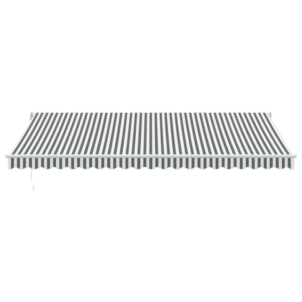 vidaXL Copertină retractabilă antracit/alb, 5x3 m, textil/aluminiu