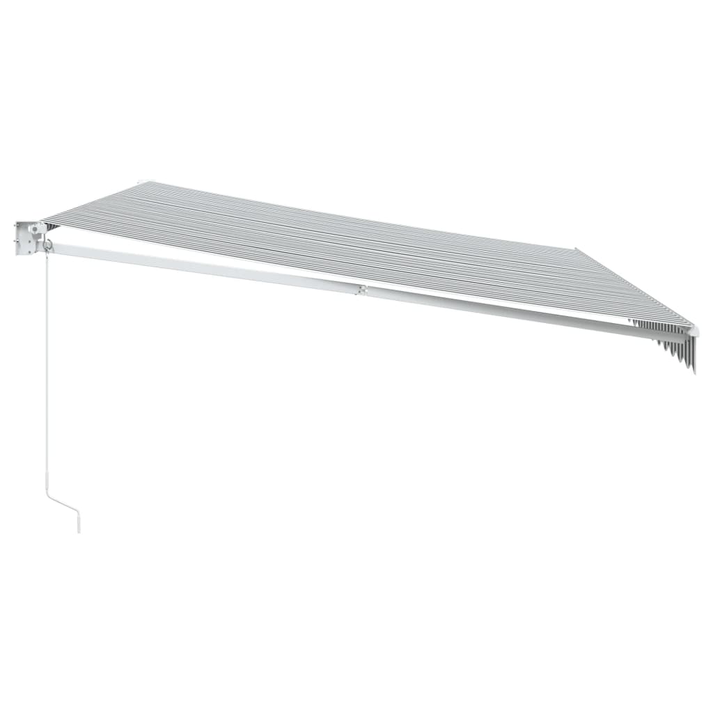 vidaXL Copertină retractabilă antracit/alb, 5x3 m, textil/aluminiu