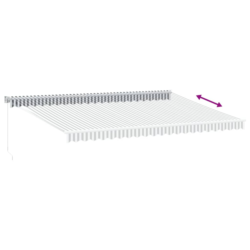 vidaXL Copertină retractabilă antracit/alb, 5x3 m, textil/aluminiu
