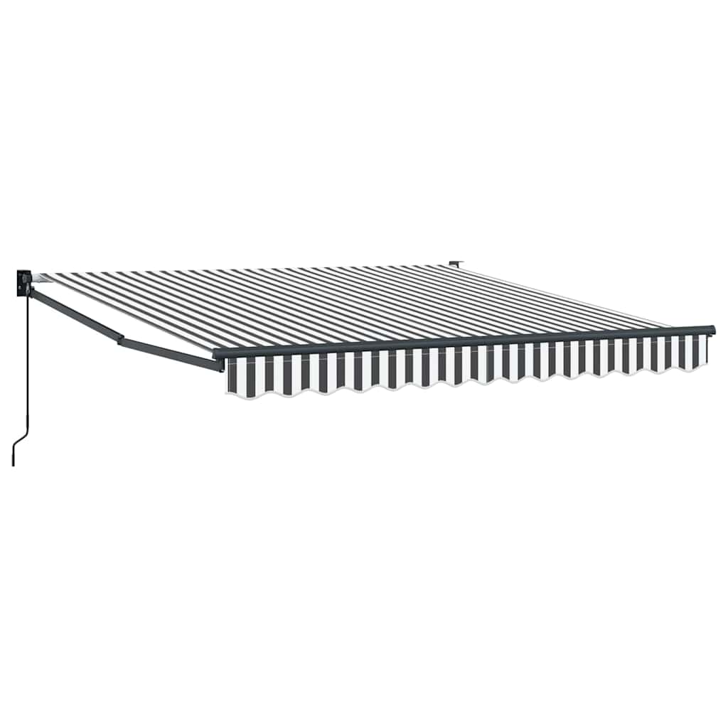 vidaXL Copertină retractabilă antracit/alb, 3x2,5 m, textil/aluminiu