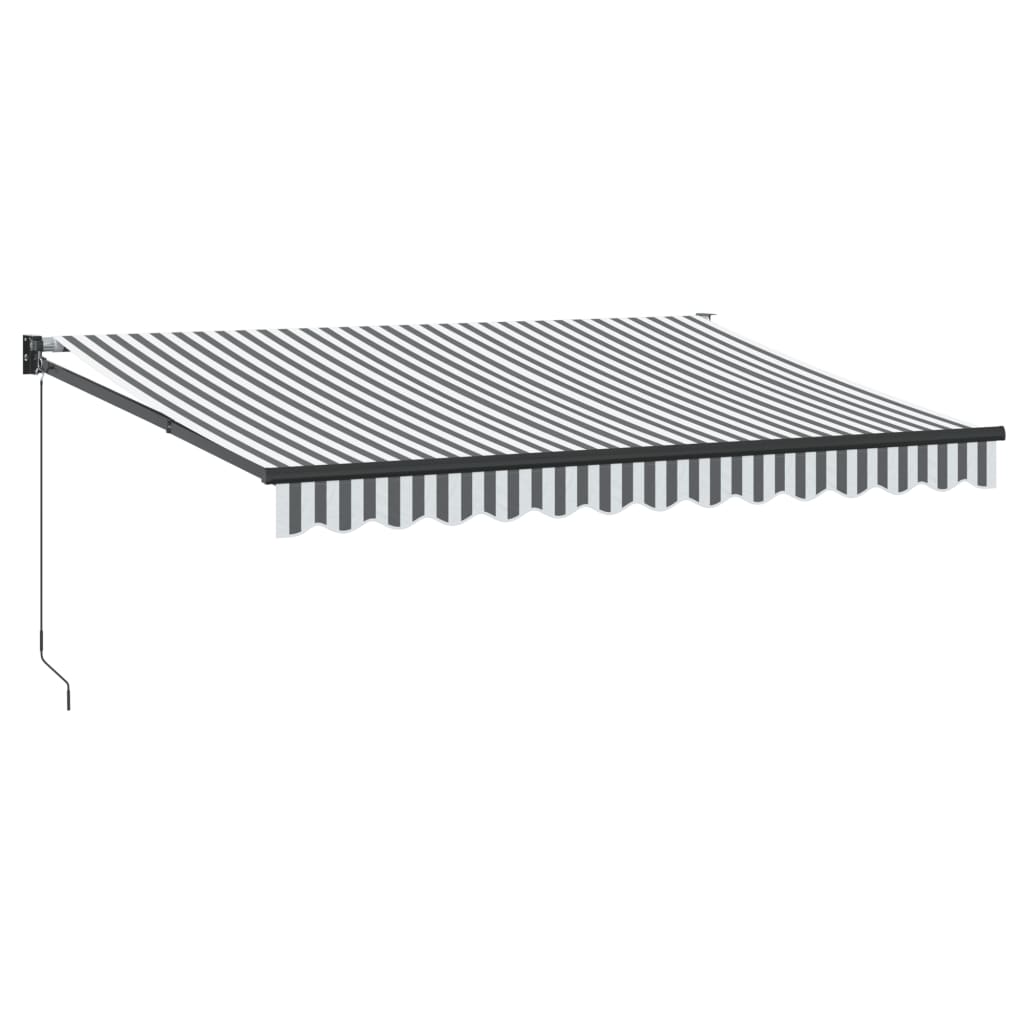 vidaXL Copertină retractabilă antracit/alb, 3,5x2,5 m, textil/aluminiu