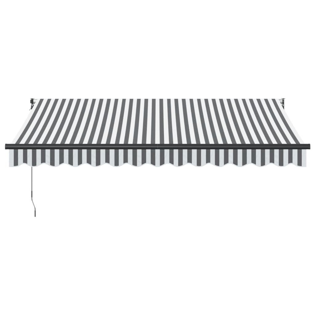 vidaXL Copertină retractabilă antracit/alb, 3,5x2,5 m, textil/aluminiu