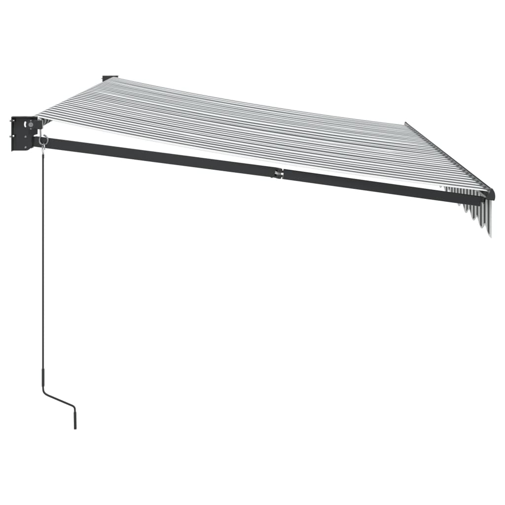 vidaXL Copertină retractabilă antracit/alb, 3,5x2,5 m, textil/aluminiu