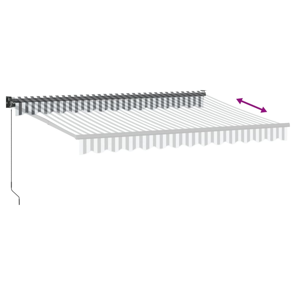 vidaXL Copertină retractabilă antracit/alb, 3,5x2,5 m, textil/aluminiu