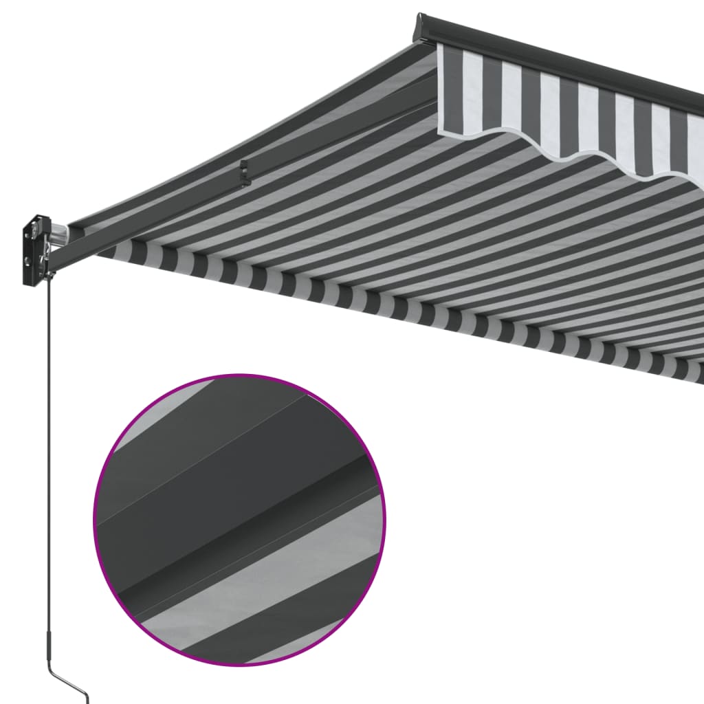 vidaXL Copertină retractabilă antracit/alb, 3,5x2,5 m, textil/aluminiu