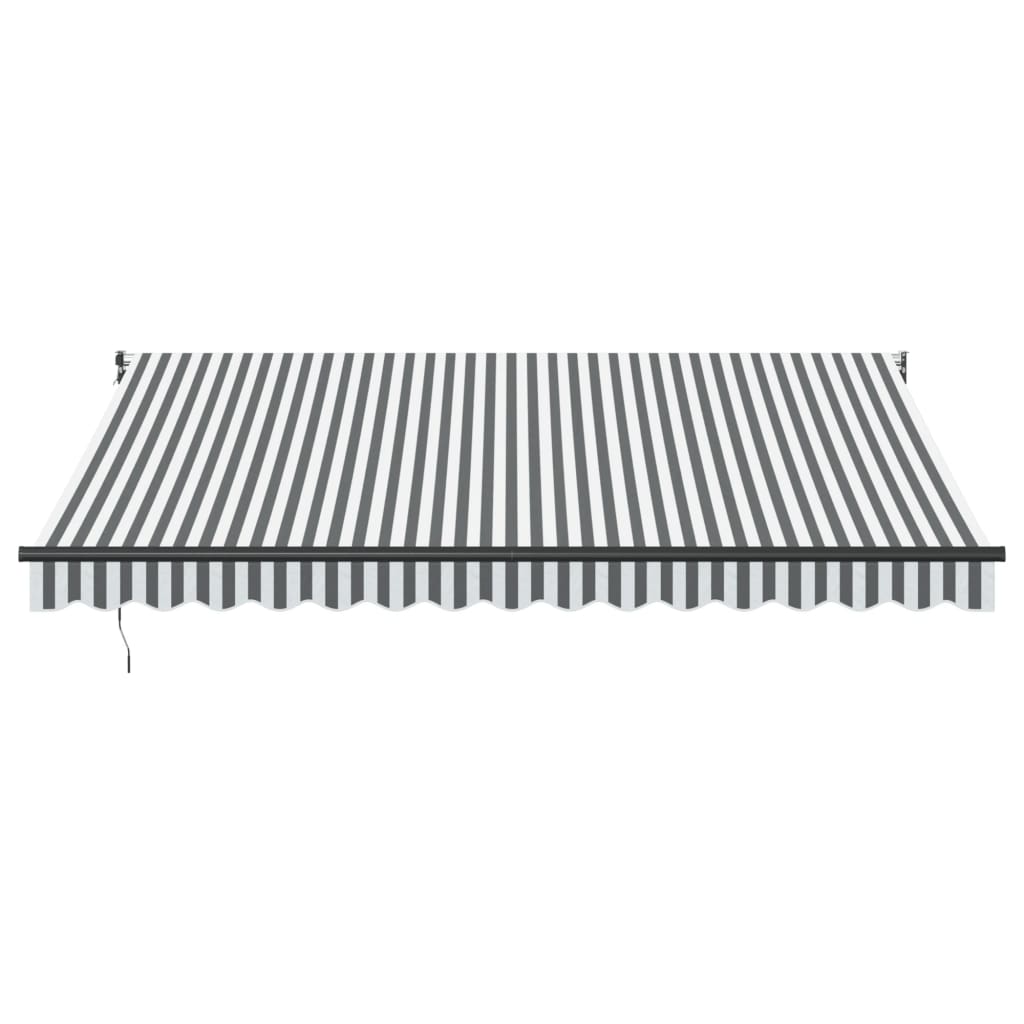 vidaXL Copertină retractabilă antracit/alb, 4x3 m, textil/aluminiu