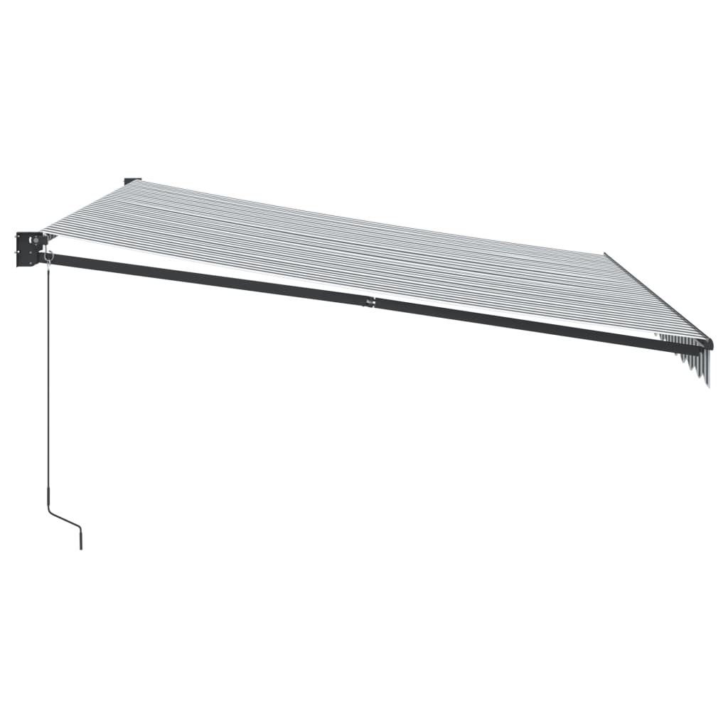 vidaXL Copertină retractabilă antracit/alb, 4x3 m, textil/aluminiu