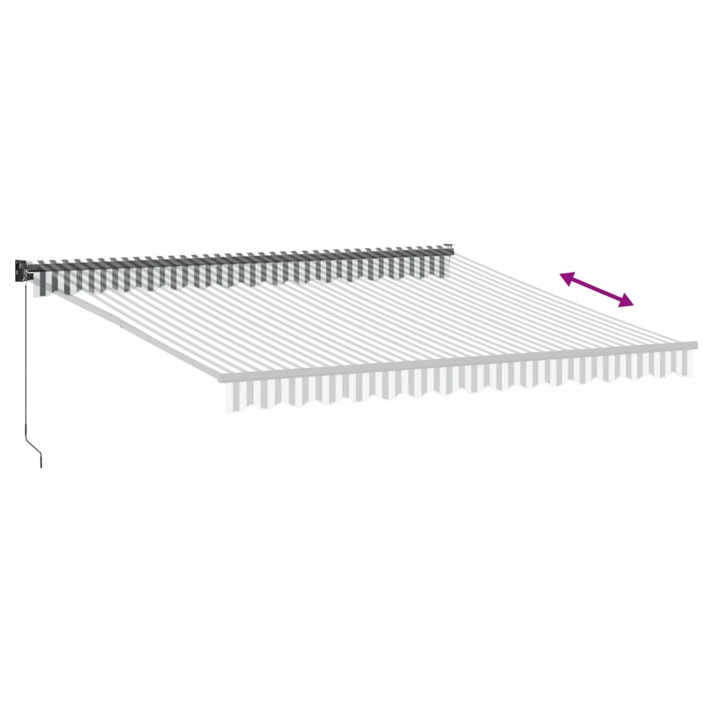 vidaXL Copertină retractabilă antracit/alb, 4x3 m, textil/aluminiu