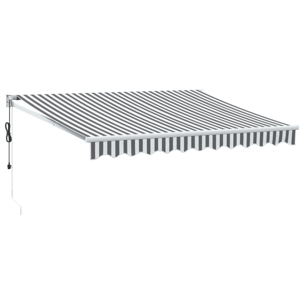 vidaXL Copertină retractabilă antracit/alb, 3x2,5 m, textil/aluminiu vidaXL Copertină retractabilă antracit/alb, 3x2,5 m, textil/aluminiu