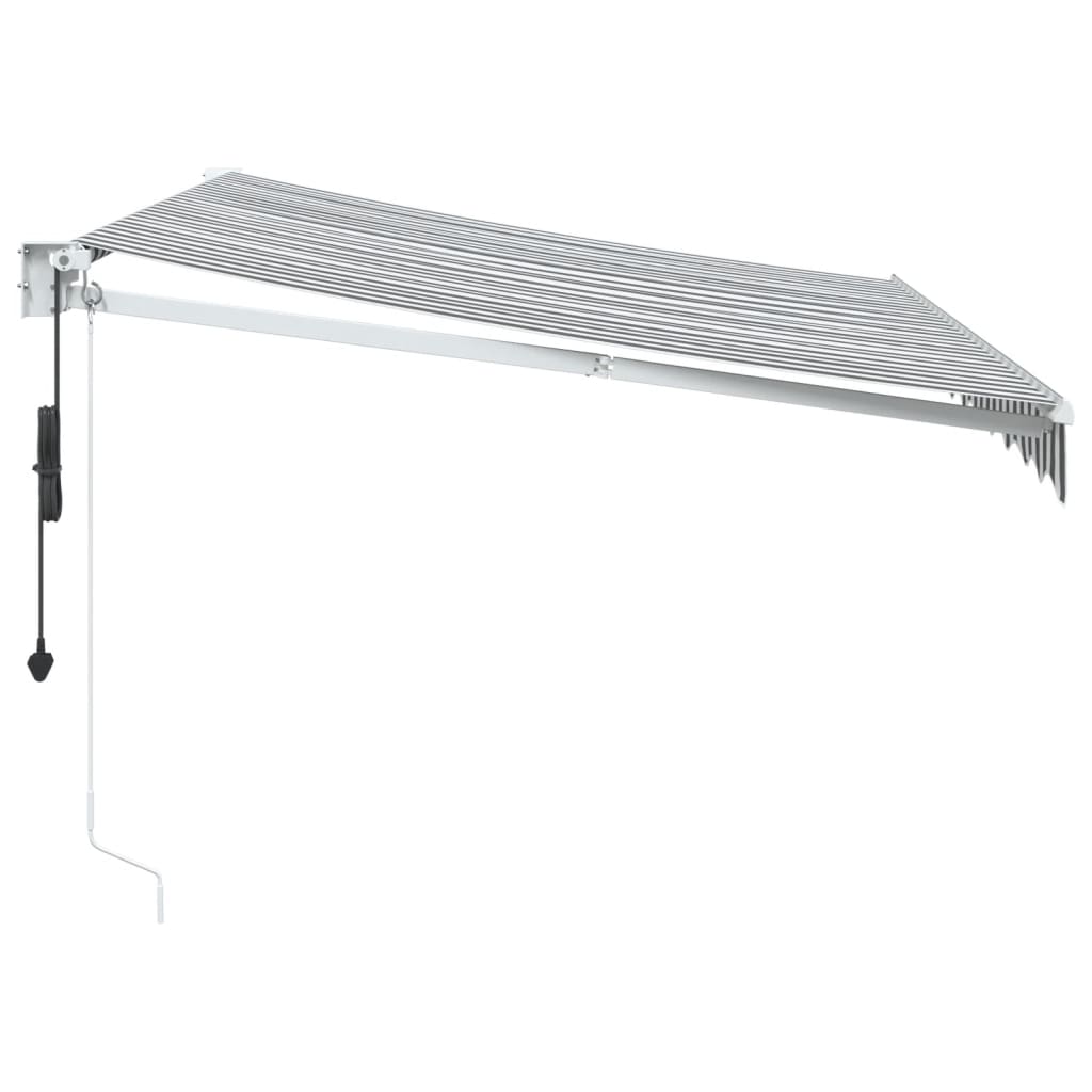 vidaXL Copertină retractabilă antracit/alb, 3x2,5 m, textil/aluminiu vidaXL Copertină retractabilă antracit/alb, 3x2,5 m, textil/aluminiu