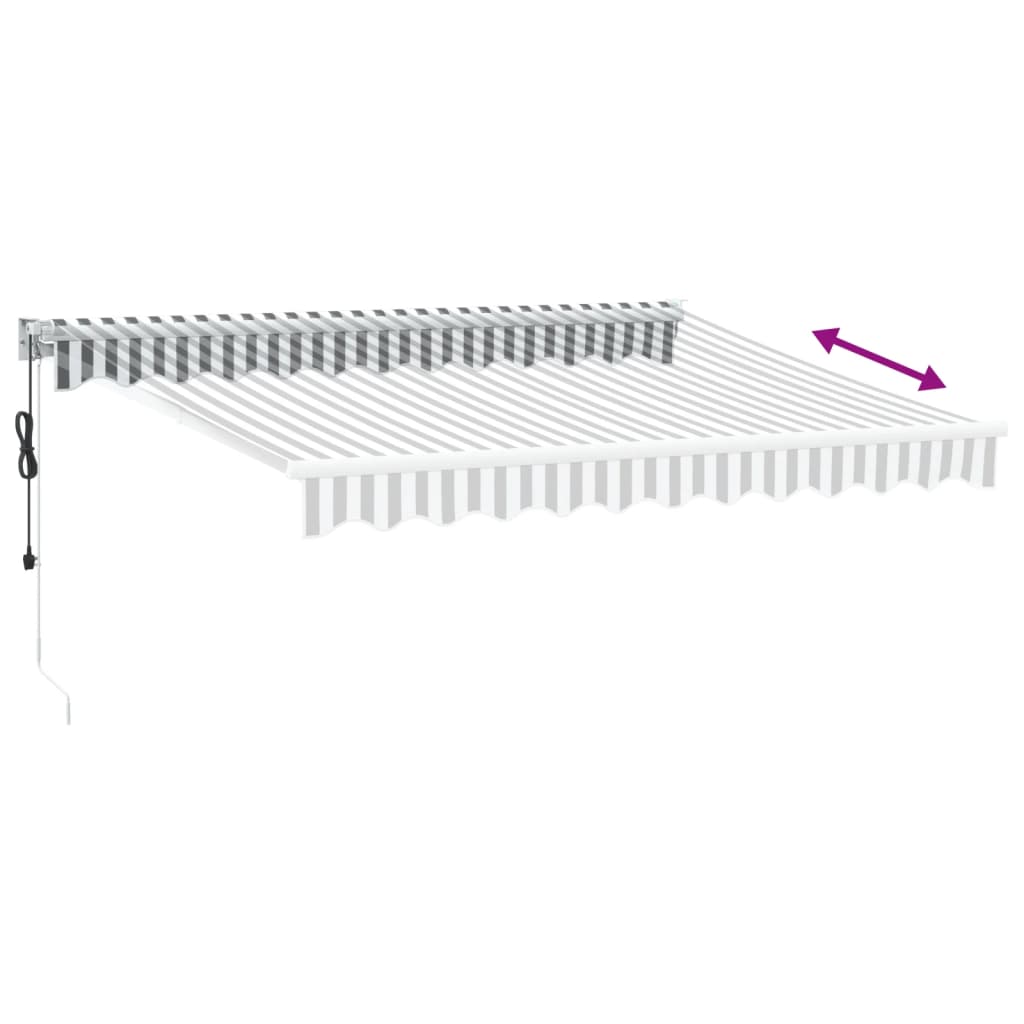 vidaXL Copertină retractabilă antracit/alb, 3x2,5 m, textil/aluminiu vidaXL Copertină retractabilă antracit/alb, 3x2,5 m, textil/aluminiu